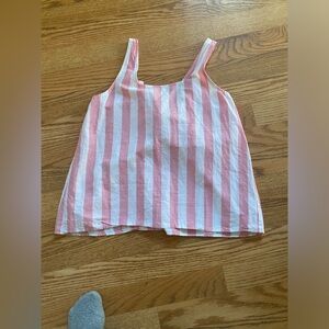 LOFT Pink and White Striped Camisole